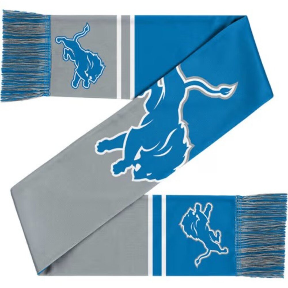 FOCO Detroit Lions Colorblock Cropped Big Logo Mens Scarf